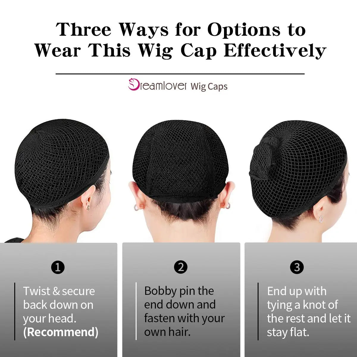 Wig Cap with Open-end for Women, Mesh Wig Cap for Long Hair, Wig Natural Nude Net Cap, 3 Pieces Good Vibrations