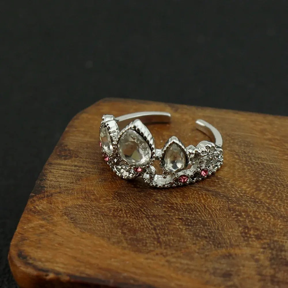 Charm Rapunzel Crown Rings Princess Jewelry For Woman Girl Fashion Wedding Accessories Gold Plated Adjustable Rings Gift For Her Good Vibrations Adult Super Store