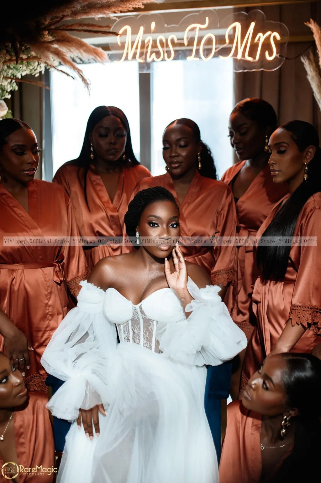 White Bride Robes for Wedding Tulle Lace Bridal Shower Dresses Off Shoulder Long Sleeve Side Split Sweep Train A Line Customized Good Vibrations