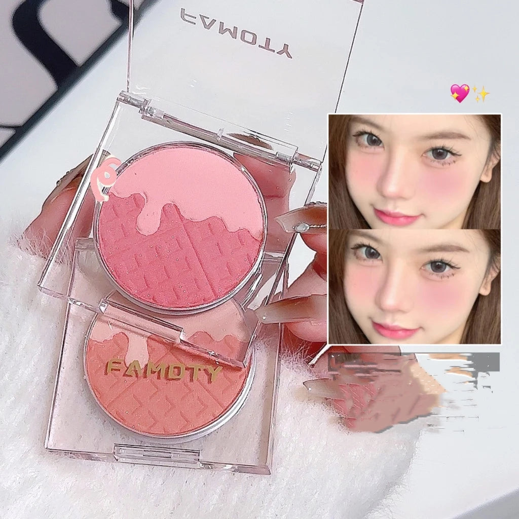 Monochrome Blush Palette, Powder Palette Multi-Colored Blush Powder Blushing Rose, Matte, Bold, Lightweight, Blends Easily Good Vibrations