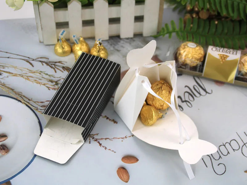 Wedding Gift Bag Bride and Groom Candy Box DIY with Ribbon Wedding Decorations Souvenir Party Supplies Good Vibrations
