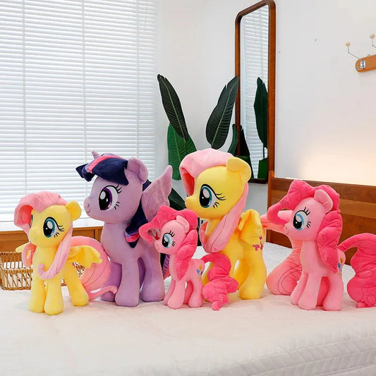 New My Little Pony Plush Doll Anime Twilight Sparkle Fluttershy Pinkie Pie Cartoon Soft Ornament Birthday Kawaii Toy Kid Gift Good Vibrations