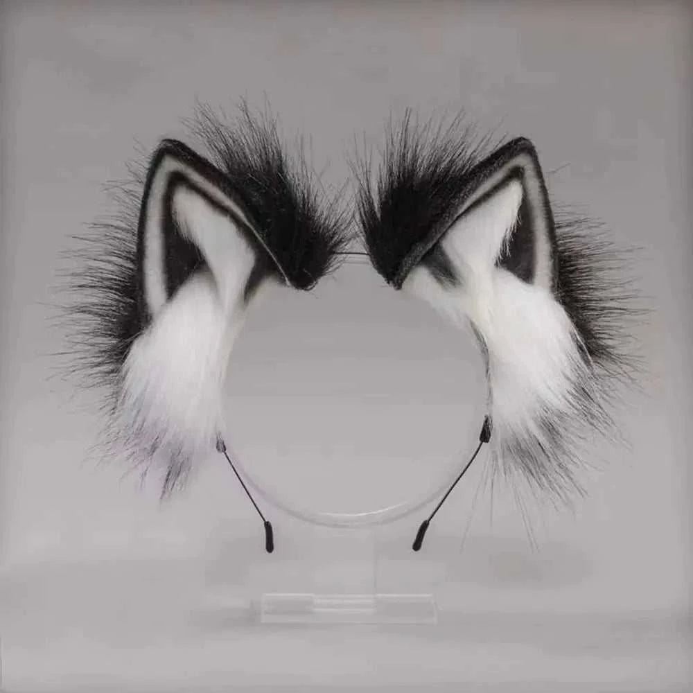 Womens Lolita Plush Hair Ornaments Animal Cat Ears Hair Halloween Party Hair Hoops Anime Cosplay Fancy Props GOOD Vibrations