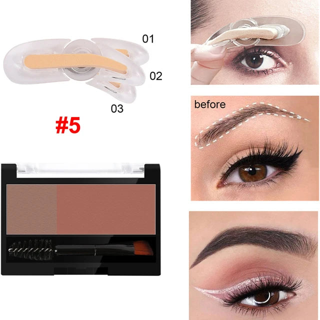 Professional Adjustable Eyebrow Template Stamp Sponge Stencils Eye Makeup Natural Brow Type Make Up Brow Powder EyeBrow Palette Good Vibrations