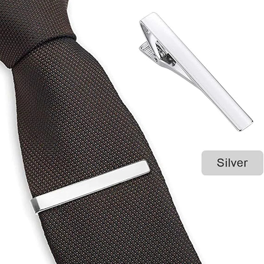 1 or 3 Pack Tie Clips for Men Long Styles Tie Bar Clip Set Square Edges Tie Tack Pins Necktie Bar Necktie Wedding Business Clips Good Vibrations