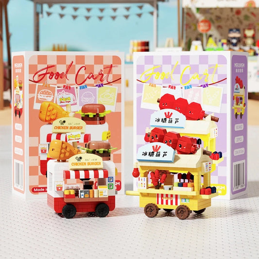 Mini Food Cart Street View Building Blocks Micro Particle DIY Handmade Toys For Kids Creative Gifts Sets Good Vibrations