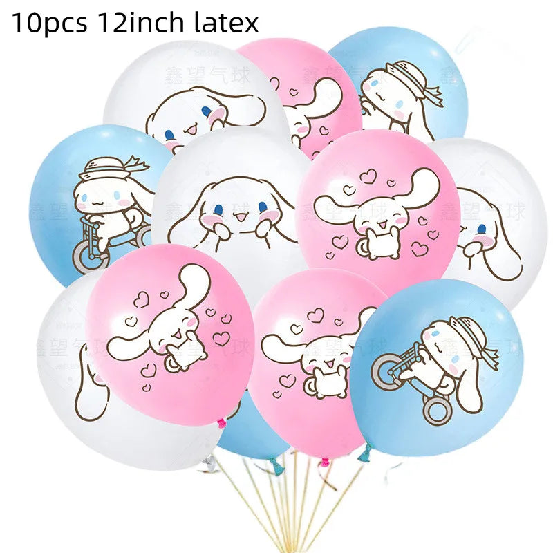 Cinnamorolls Birthday Party Decoration Tableware Set Balloons Cup Plate Banner for Kids Party Favors Baby Shower Supplies Good Vibrations