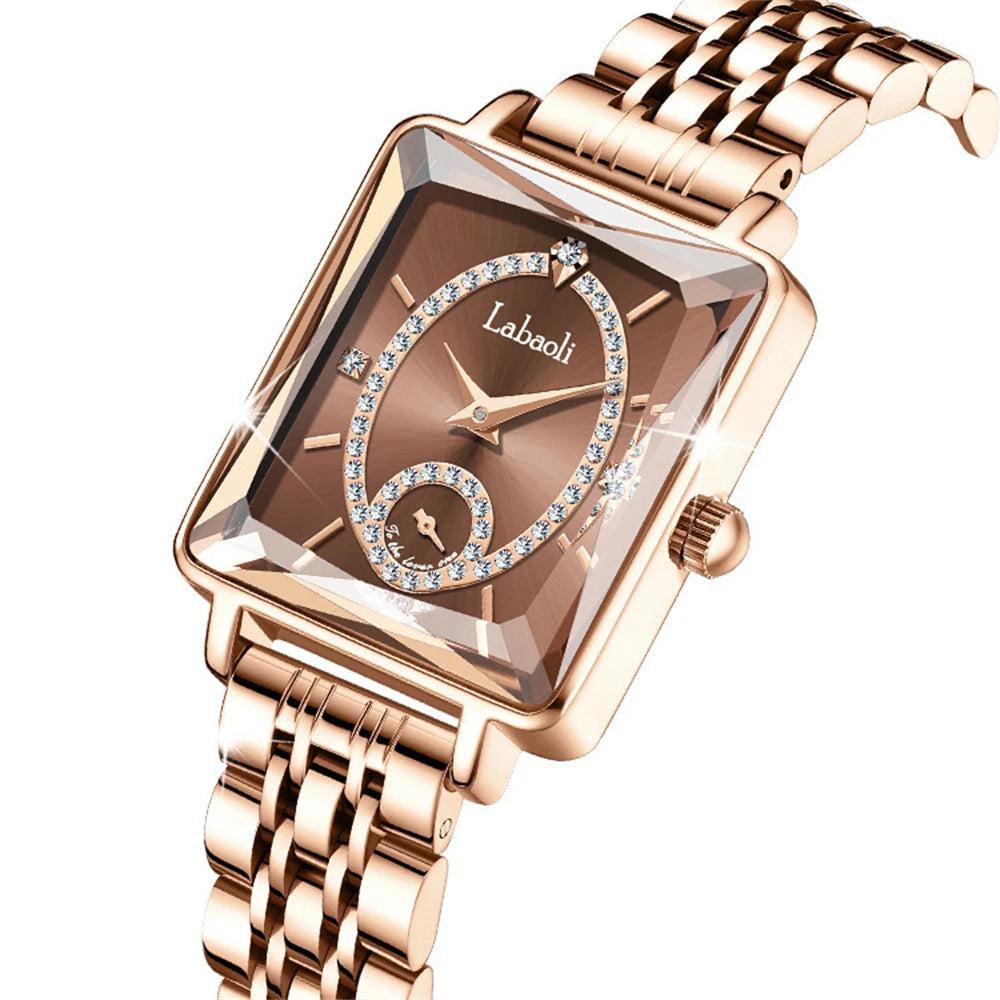 Fashionable Luxury Watches For Woman Diamond Studded Dial Waterproof Steel Strip Quartz Watch reloj часы женские наручные Good Vibrations