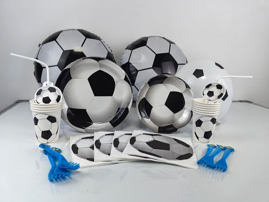 Soccer Party Disposable Tableware Paper Plates Cups Napkins Tablecloth Soccer Birthday Party Decoration Good Vibrations