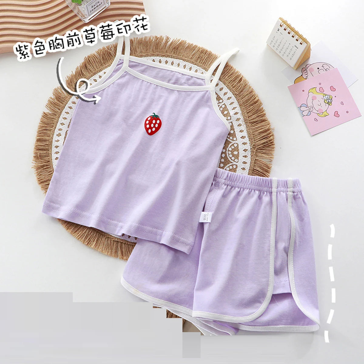 Summer toddler kids girls' clothes baby outfits sets camisole T-shirt top+shorts sports suit for children girls' clothing sets Good Vibrations