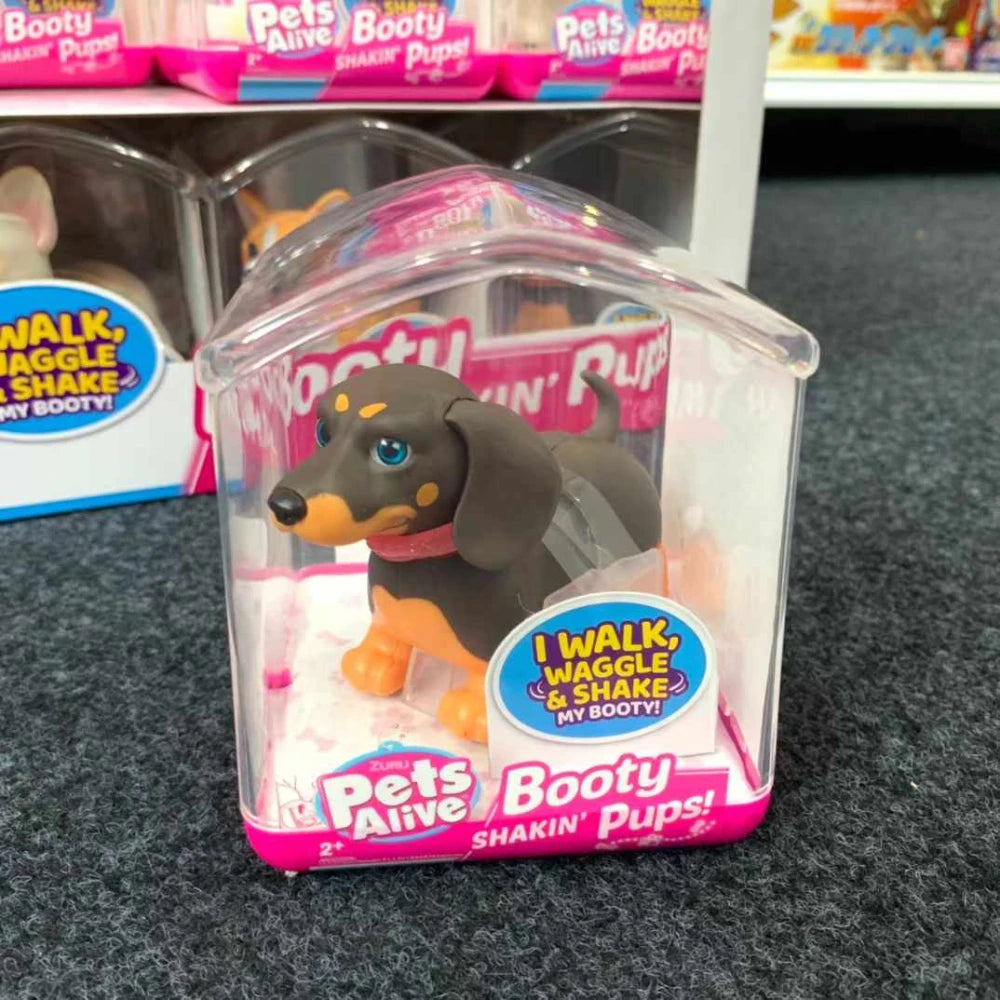 Zuru Pets Alive 2Pcs Interactive Mini Dog Toy Set with Glitter Mini pet accessories Three-dimensional corgi decorative toys Good Vibrations