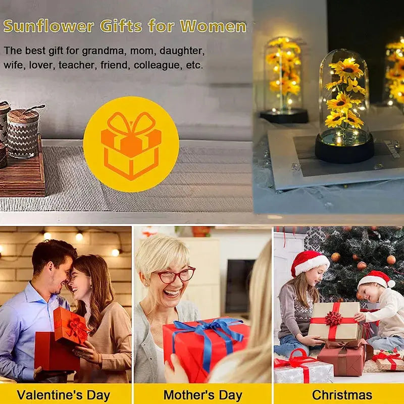 Graduation season gift small sunflower plastic set Mother's Day send wife send mother Valentine's Day eternal flower gift Birthd Good Vibrations