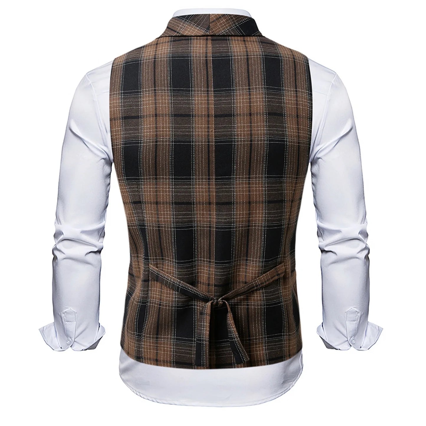 2025 Men's Spring Casual Single Button Suit Vest V Neck New Style British Men's Suit Vest Waistcoat Formal Business Suit Vest