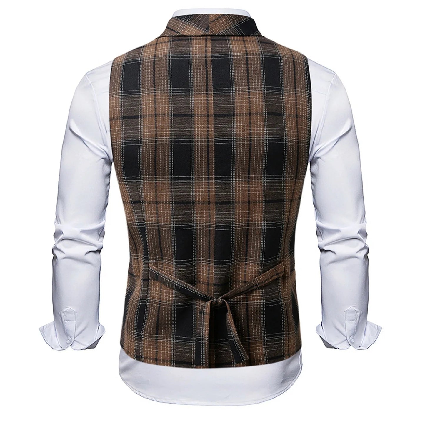 2025 Men's Spring Casual Single Button Suit Vest V Neck New Style  British Men's Suit Vest Waistcoat Formal Business Suit Vest Good Vibrations