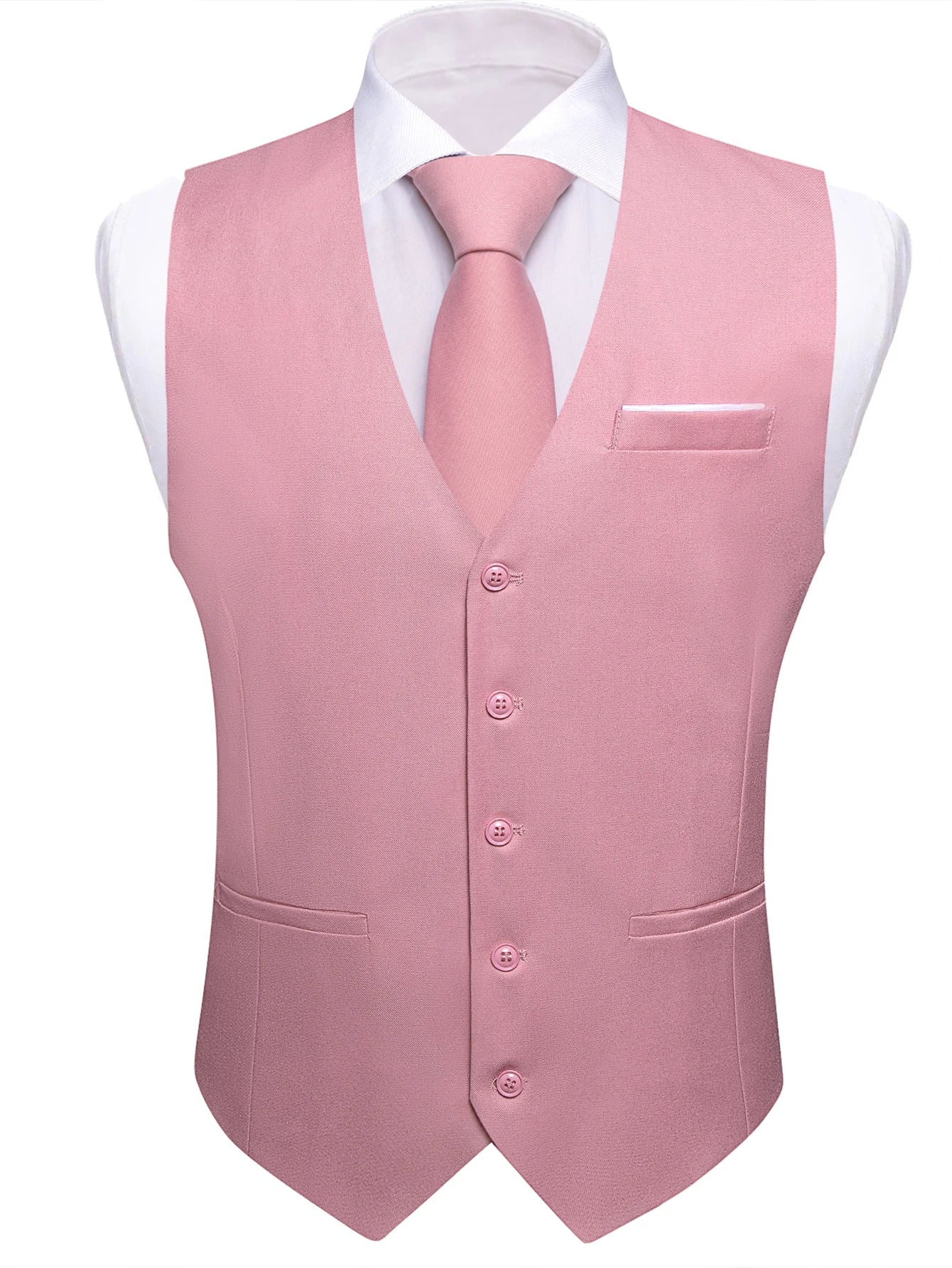 Men's Classic Solid Color Suit Vest and Necktie Matching Set | Wedding Groom & Groomsmen Attire Good Vibrations
