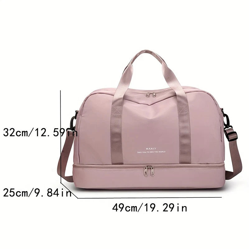 Women Travel Duffle Luggage Bag Sports Handbag Fitness Bag Large Capacity Casual Women's One Shoulder Weekend Overnight Bag Good Vibrations