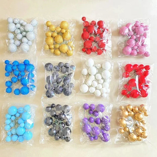 20Pcs Balls Cake Toppers 2-4cm Different Size Colorful Balls Cake Toppers for Brithday Wedding Christmas Decorations 2024 Good Vibrations