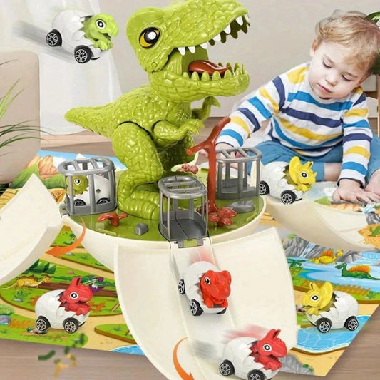 Kids Dinosaur Toys, Dinosaur Egg Toy Simulation Animal Model Race Track Car Tyrannosaurus Birthday Gift for 3-6 years old boy Good Vibrations