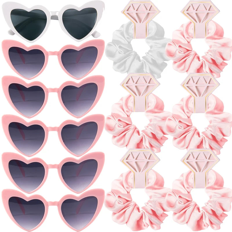 Bridesmaid Satin Scrunchies Bachelorette Hair Ties Sunglasses Set Bridesmaid Gifts Wedding Bridal Shower Favors Proposal Gifts Good Vibrations