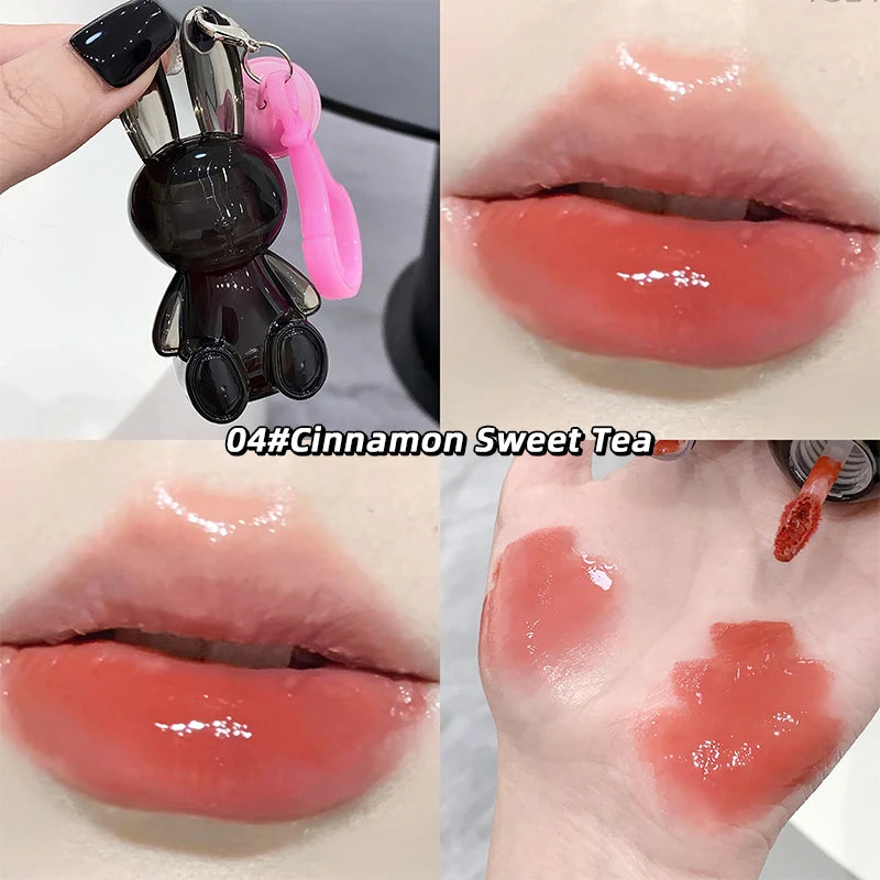 Gege Bear Pink Rabbit Velvet Matte Lip Cream Black Rabbit Water light lip glaze matte mirror pendant lipstick lip gloss Good Vibrations