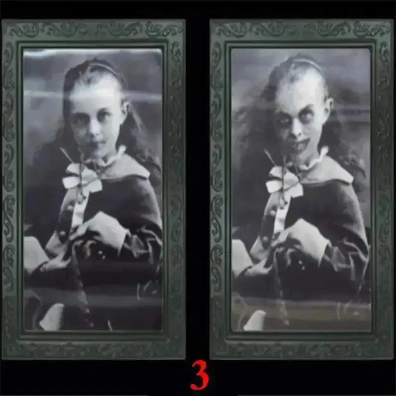 Pretty 3D Changing Face Ghost Picture Frame Halloween Decoration Horror Craft Supplies Haunted House Party Decor Halloween Props Good Vibrations