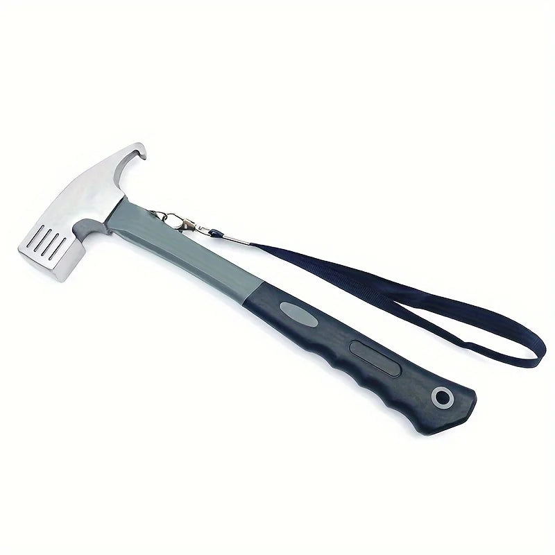 Camping Hammer: Heavy-Duty Multifunctional Steel Hammer with Tent Stake Remover & Holding Strap!Outdoor Camping Good Vibrations