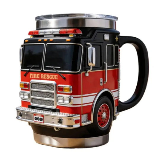 Funny Mugs Firefighting Coffee Mugs Creative Design Truck Coffee Mug Firefighting Coffee Mugs Tea Cup for Hot Cold Water Juice Good Vibrations