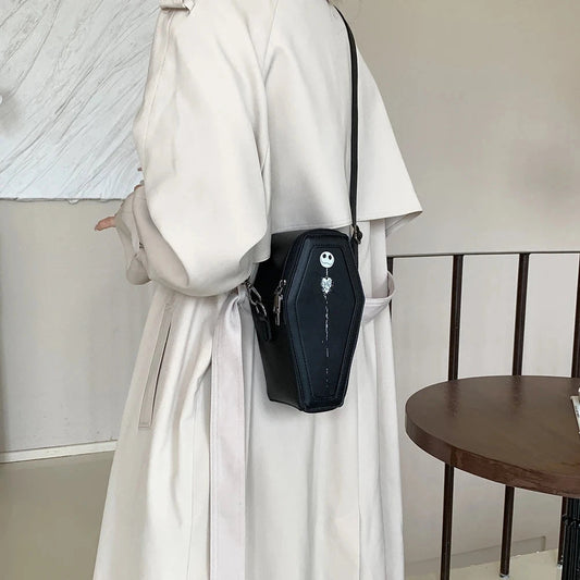 New Coffin Shape Purses Shoulder Bag 2023 Halloween Handbag Crossbody Bag Coffin Purses Women Gothic Women Bag Good Vibrations