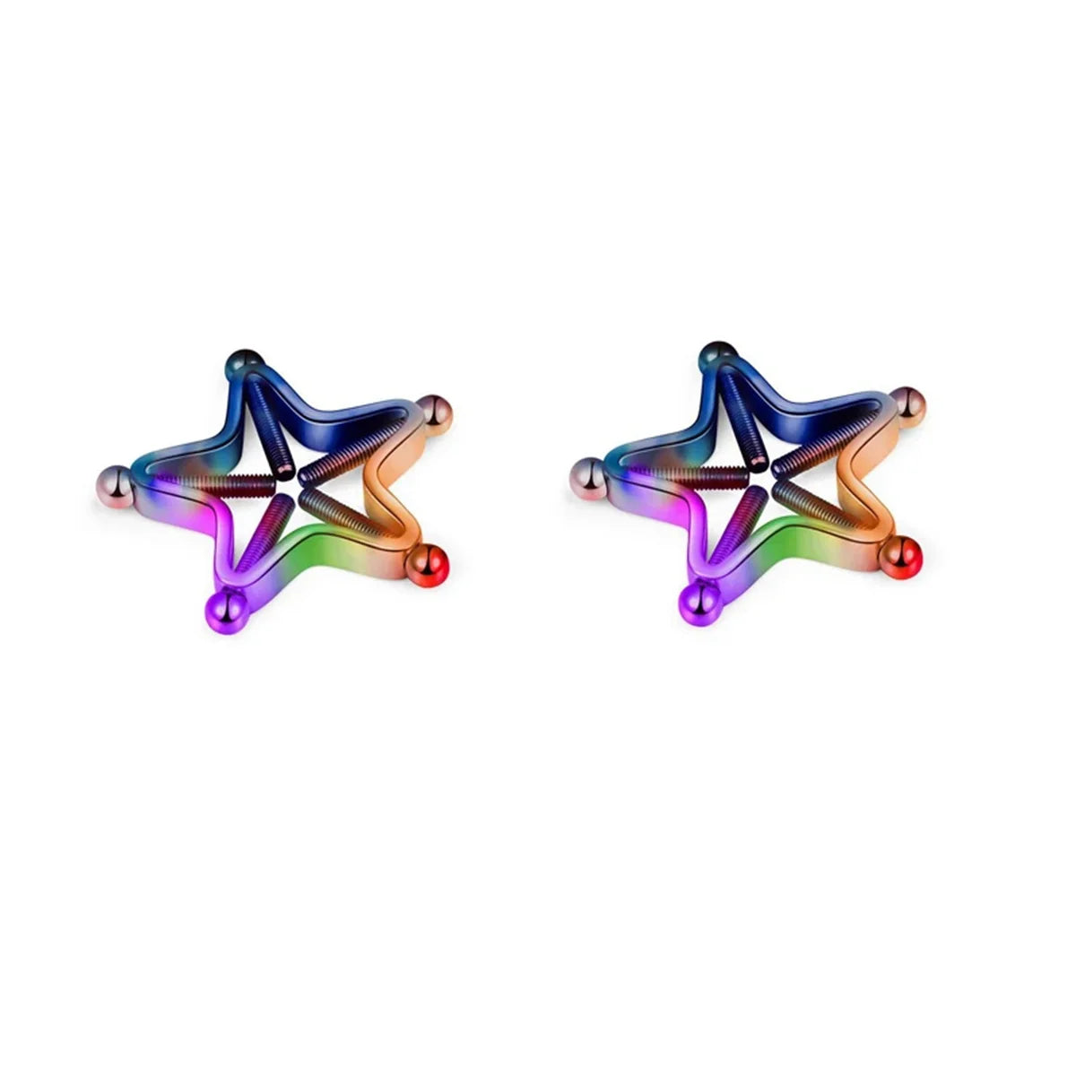 2Pcs 316L Stainless Steel Adjustable Nipple Rings for Women, Star Shaped Flower Shaped Clip On Nipple Ring Fake Piercing Jewelry Good Vibrations Adult Super Store