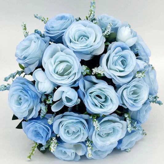 Bridal Bouquet Flowers Bridesmaid Wedding Accessories Blue Artificial Roses Bridal Bouquets Wedding Decoration Marriage Good Vibrations