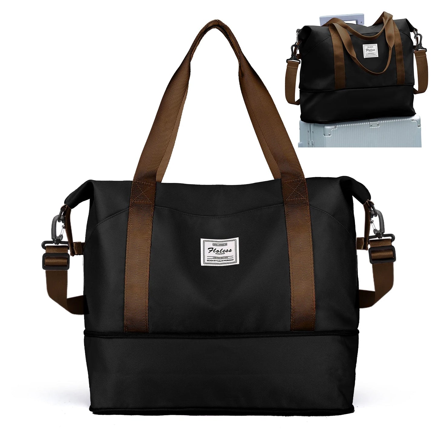 Expandable Travel Duffle Bag for Women Carry On, Weekender Overnight Shoulder Bag,Gym Tote Bag Wet Pocket Delivery Hospital Bag Good Vibrations