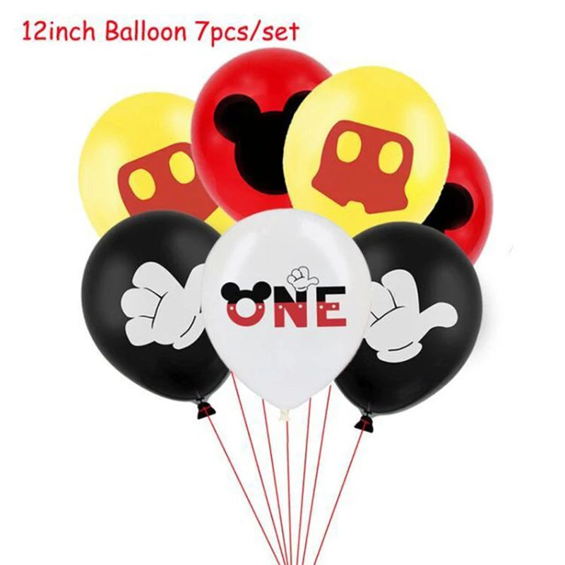 Mickey Mouse Theme Disposable Tableware Cups Plate Baby Children Birthday Party Supplies Boy Family Good Friend Party Decoration Good Vibrations