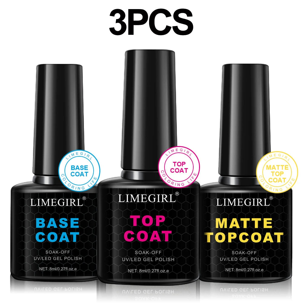 LIMEGIRL Gel Nail Polish Kit UV Soak Gel Base Coat Polishing Tool with LED Light and Nail Drill Semi-Permanent Gel Varnish Kit Good Vibrations