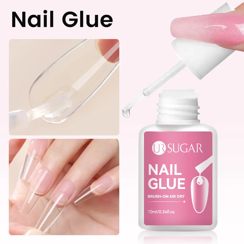 UR SUGAR 1/3/5PCS Quick Drying Nail Glue Super Strong Nail Rhinestones Glue for Acrylic Fake Tips Nail Gel Glue Manicure Tools Good Vibrations