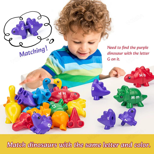 Matching Dinosaur Toy With storage bucket Montessori Toys for Kids Counting Learning Toys for Toddlers Children Development Game Good Vibrations