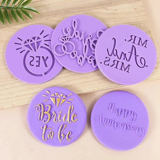 Wedding Cookie Cutters Bride To Be Mr Mrs Biscuit Embossed Mould Bridal Shower Party DIY Fondant Mold Cake Decorating Tools Good Vibrations