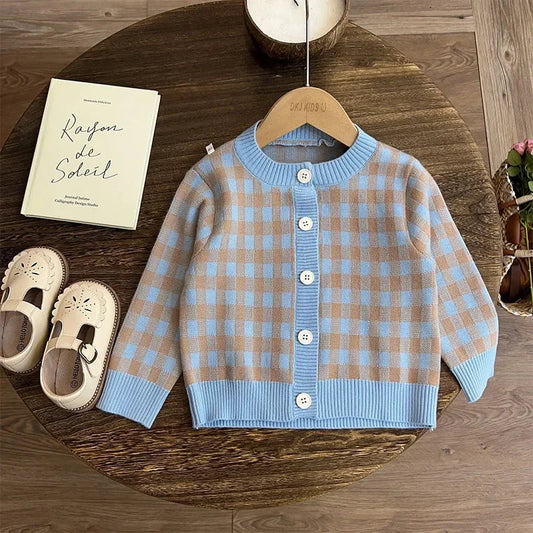 Girls Autumn Clothing 2024 New Set Fashionable Knitted Sweater Skirt Childrens Clothing Spring and Autumn Good Vibrations