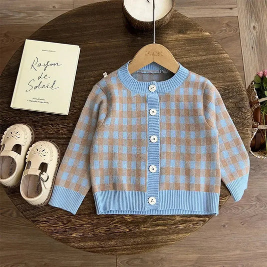 Girls Autumn Clothing 2024 New Set Fashionable Knitted Sweater Skirt Childrens Clothing Spring and Autumn Good Vibrations