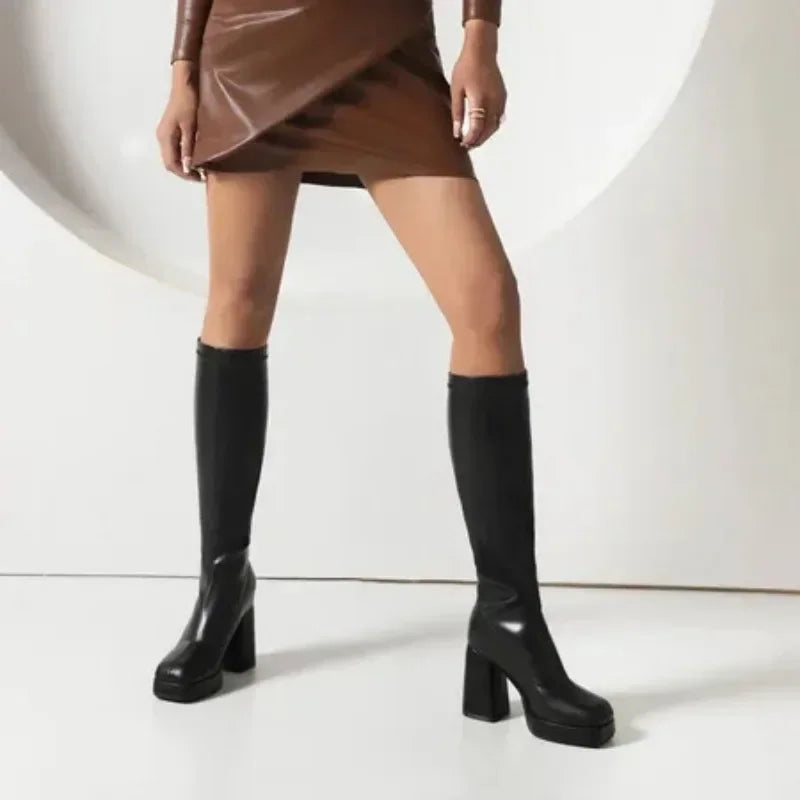 Boots Winter Shoes For Women Round Toe Luxury Designer Clogs Platform Sexy Thigh High Heels High Sexy Stiletto Low 2025 Fashion Good Vibrations