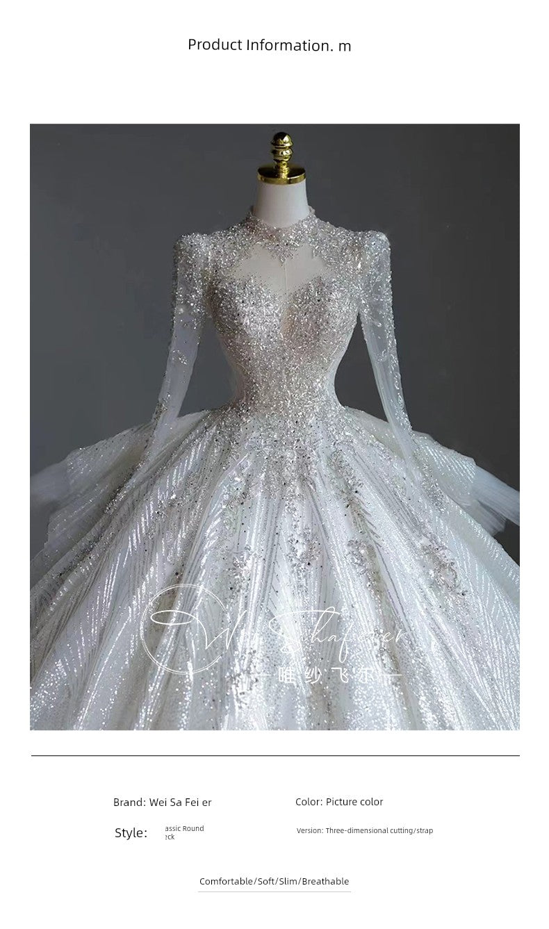 Short Long-Sleeved Socialite Wedding Dress