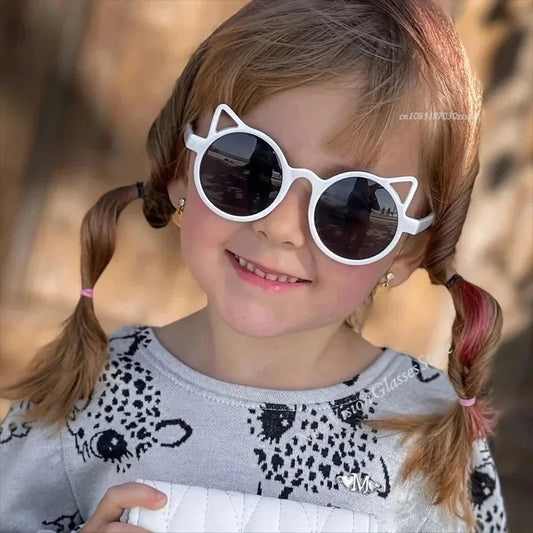 Girls Boys Cute Animal Cartoon Ears Sunglasses Outdoor Sun Protection Children Lovely Vintage Sunglasses Protection Classic Kids Good Vibrations