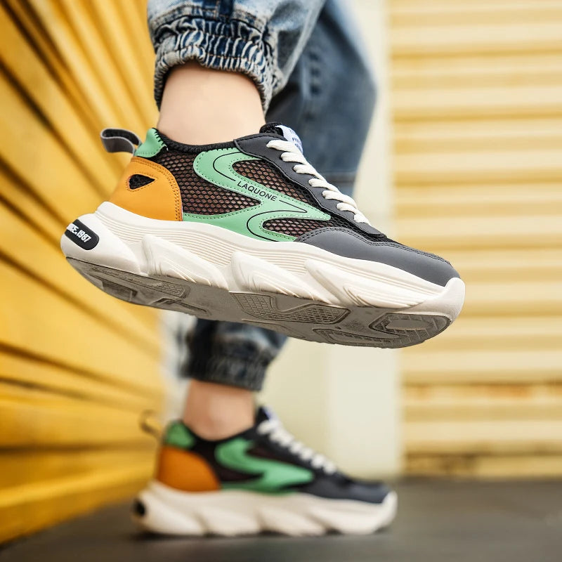 2025 Trendy Sneakers for Men Shoes Summer Outdoor Wear-Resistant Casual Sports Skateboard Shoes Fashion Breathable Shoes Good Vibrations