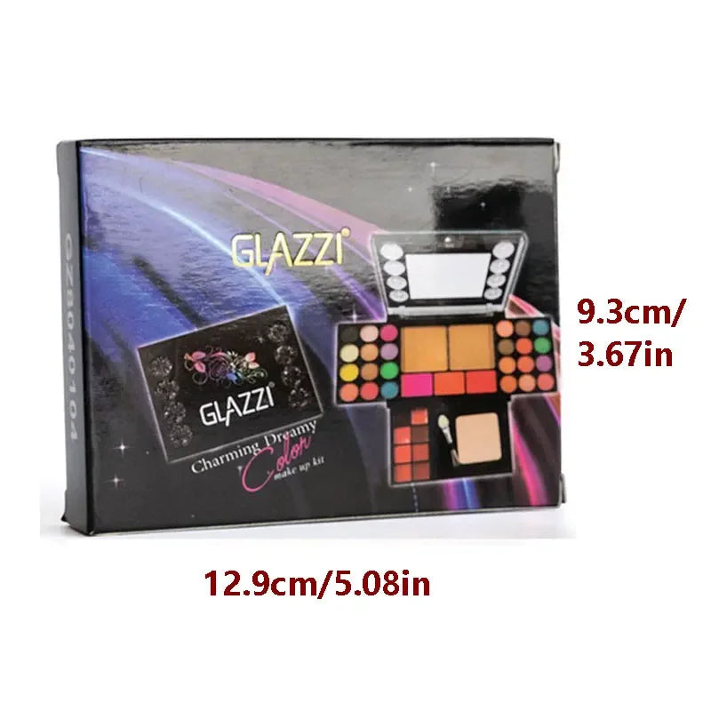 37 Colors Makeup Palette Kit Mini Travel Size Eyeshadow Blush Pressed Powder Lipstick Set Korean Cosmetics Women Waterproof Good Vibrations