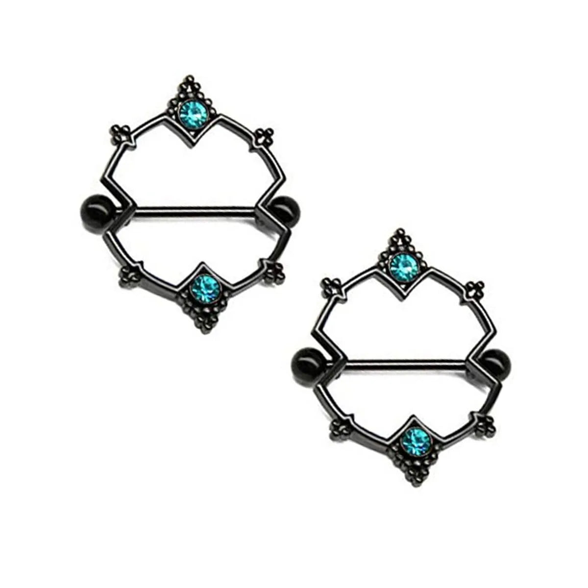 Punk rock sexy black rose nipple ring, body puncture nipple jewelry, women's sexy accessory gift Good Vibrations