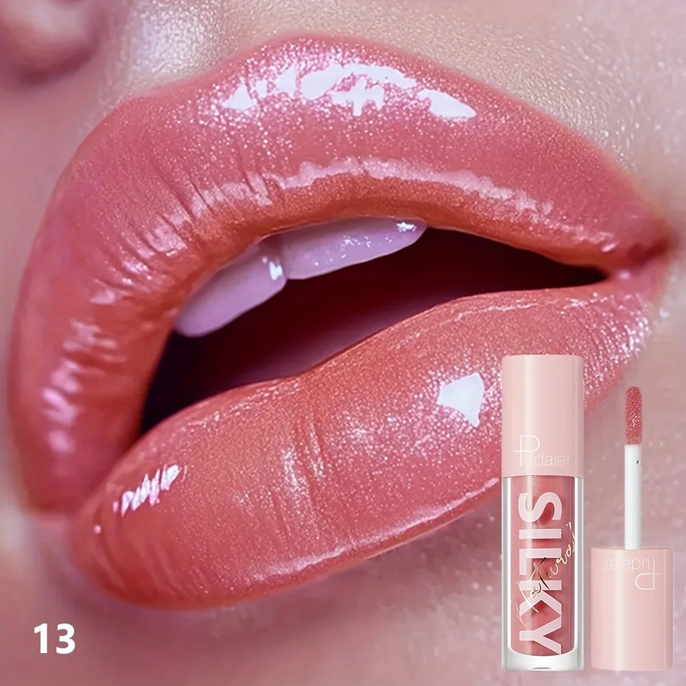 Silky Lip Gloss-Waterproof, Long-Lasting Moisturizing Liquid Lipstick with Mirror Finish, Non-Sticky, Full Shine, Fade-Resistant Good Vibrations