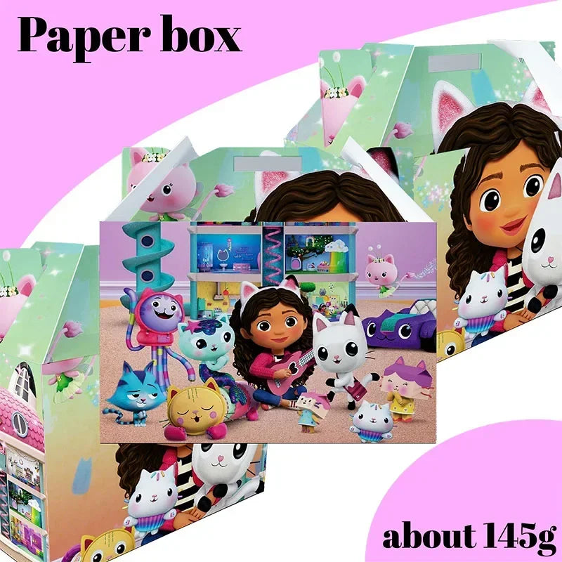 Cartoon Gabby Dollhouse Party Supplies Birthday Party Disposable Tableware Set Paper Plate Cup Napkins Baby Shower Decorations Good Vibrations