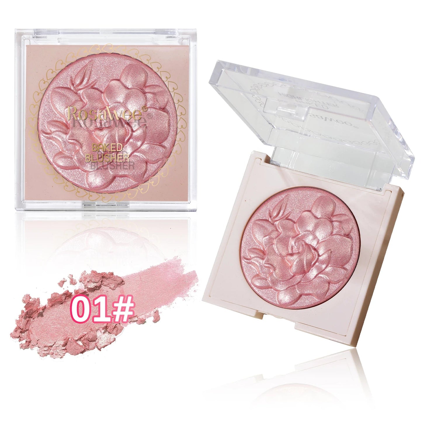 Pearlescent Shimmer Blush Powder, Single-color Blush, Fine Powder, Improves Skin Tone, Blush Without Flying Powder Good Vibrations