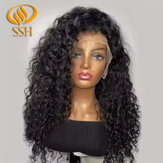 Water Wave Glueless 13*4 Wig Lace Wig 180% Pre-Plucked Natural Wave Wear Go Glueless Curly Human Hair Wigs For Women Good Vibrations