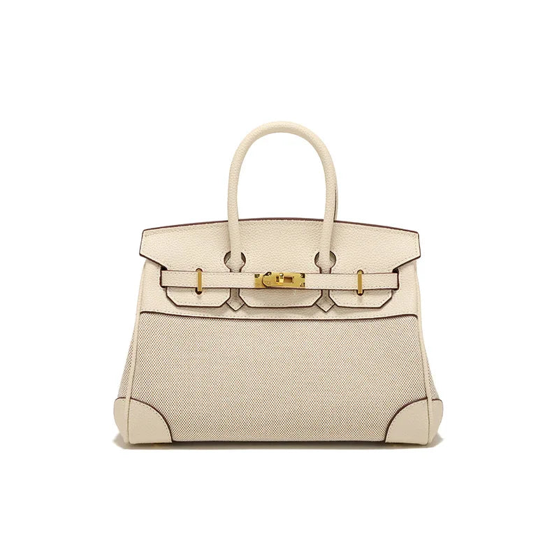 2025 Designer Handbag - Crossbody&Tote Luxury Leather Trim Canvas Bag Women Fashion Shoulder Purse Good Vibrations
