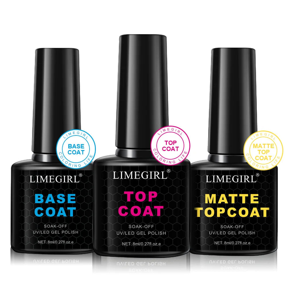 3Psc/Kit Nail Art Soaking Primer Clear Coat Nail Polish UV Gel Polish Dry Cure Brightening Multifunctional Manicure Set Good Vibrations